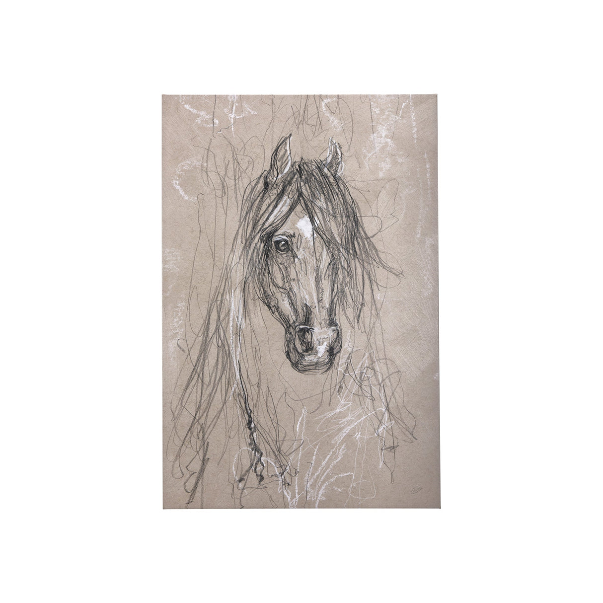 Sketch of animal VII (Horse) by Mercana Studio a Hand Embellished Textured Canvas by Mercana at Eve Furniture