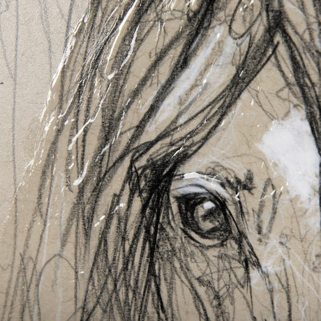 Sketch of Animal VII (Horse) by Mercana Studio a Hand Embellished Textured Framed Art Print by Mercana at Eve Furniture