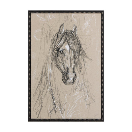 Sketch of Animal VII (Horse) by Mercana Studio a Hand Embellished Textured Framed Art Print by Mercana at Eve Furniture