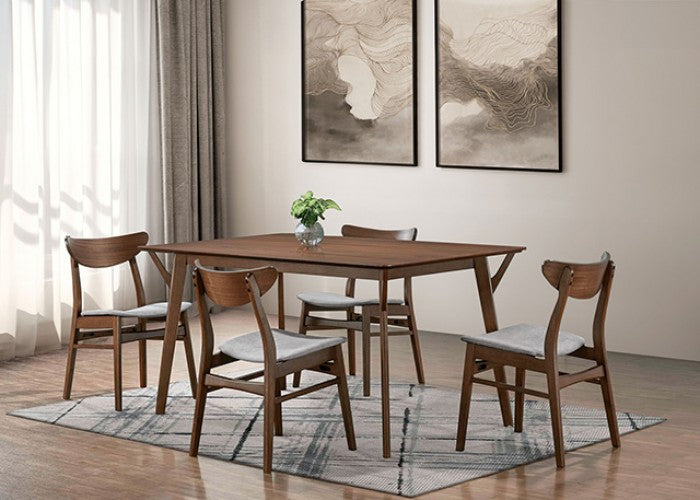 Skien Walnut 5-Piece Dining Room Set by Furniture of America at Eve Furniture