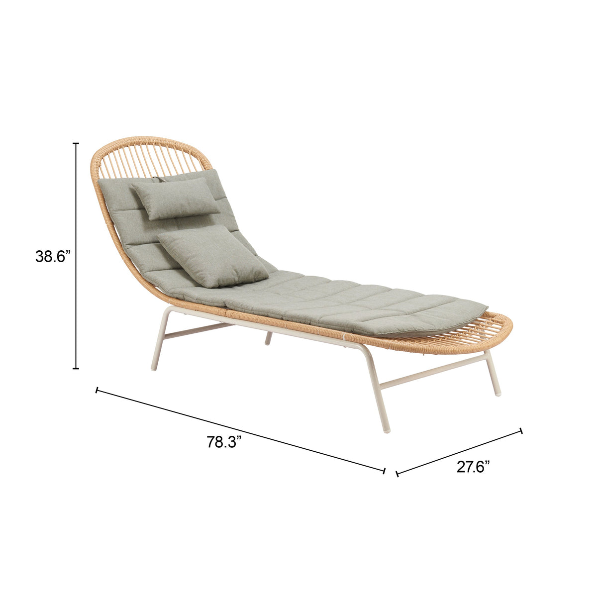 Skim Multicolor Outdoor Chaise Lounge by Zuomod at Eve Furniture