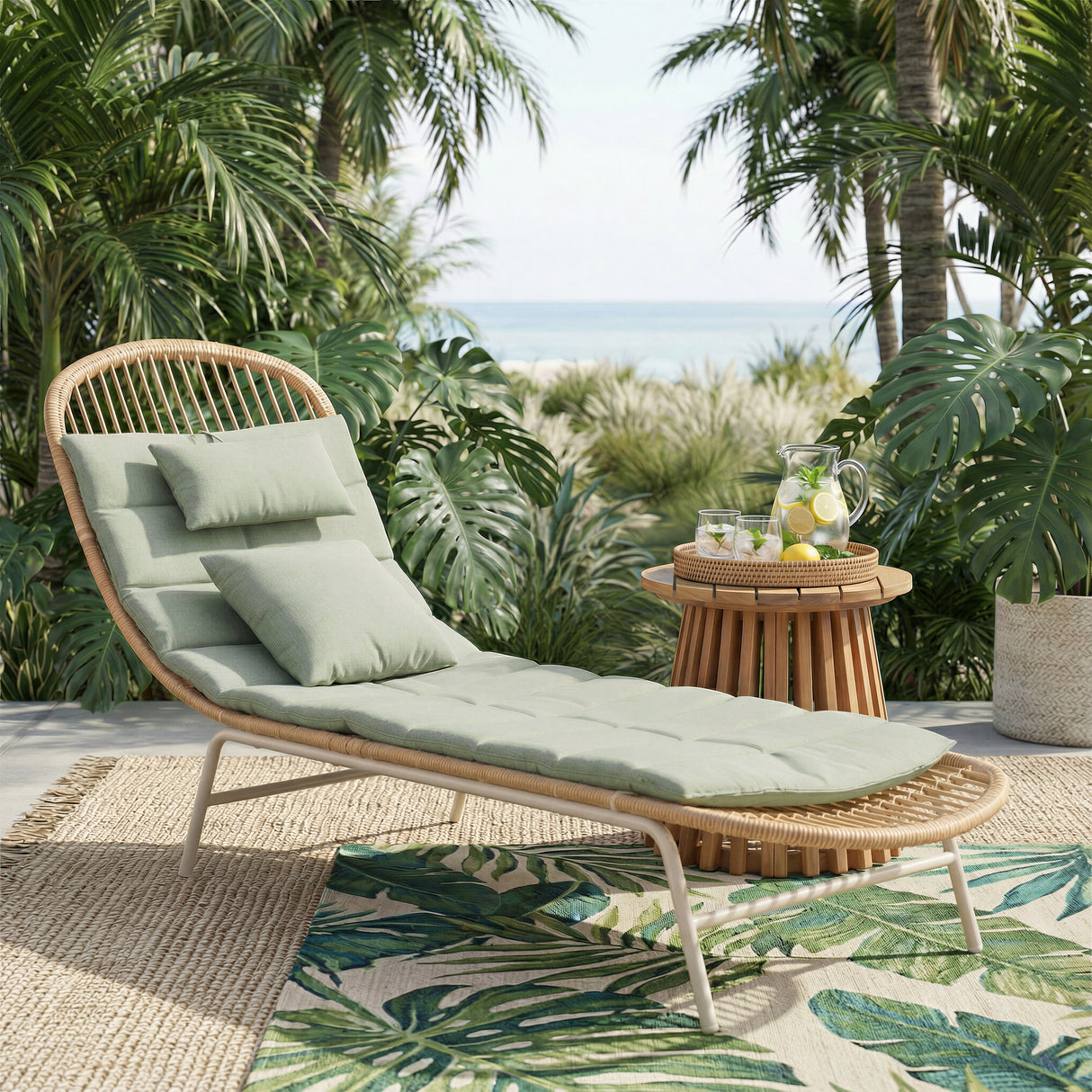 Skim Multicolor Outdoor Chaise Lounge by Zuomod at Eve Furniture