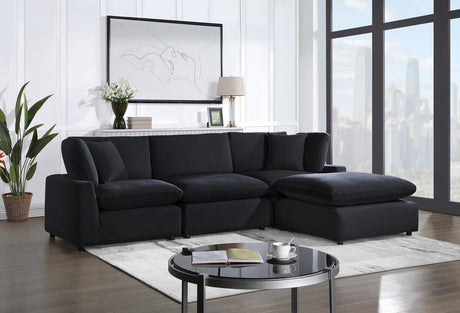 Sky Black Velvet Modular Sectional by Happy Homes at Eve Furniture