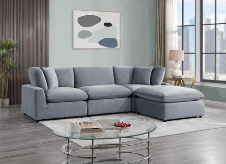 Sky Gray Velvet Modular Sectional by Happy Homes at Eve Furniture