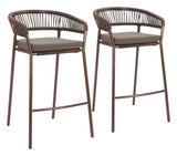 Skye Brown Outdoor Barstool (Set of 2) by Zuomod at Eve Furniture