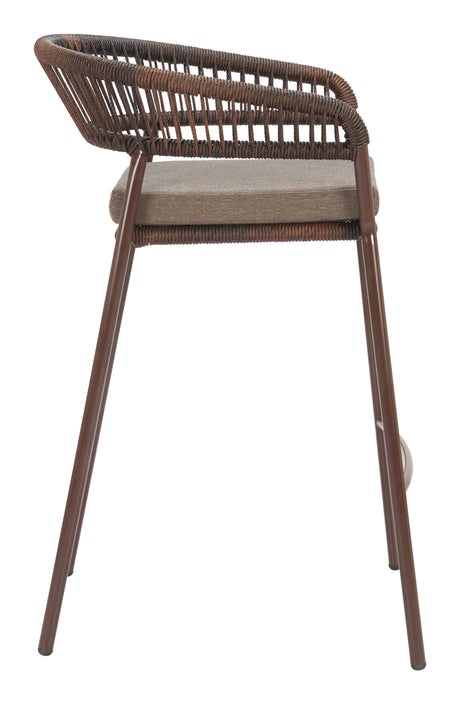 Skye Brown Outdoor Barstool (Set of 2) by Zuomod at Eve Furniture