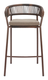 Skye Brown Outdoor Barstool (Set of 2) by Zuomod at Eve Furniture