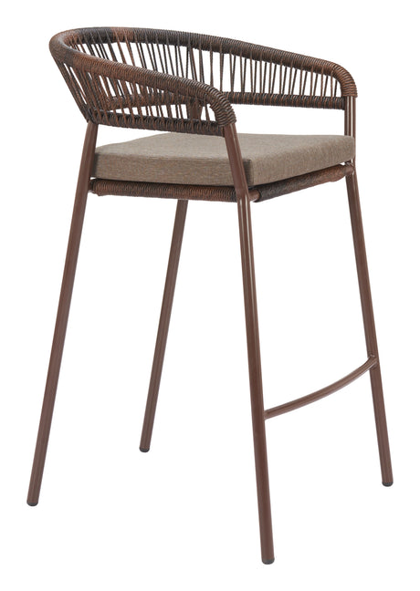 Skye Brown Outdoor Barstool (Set of 2) by Zuomod at Eve Furniture