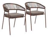 Skye Brown Outdoor Dining Chair (Set of 2) by Zuomod at Eve Furniture