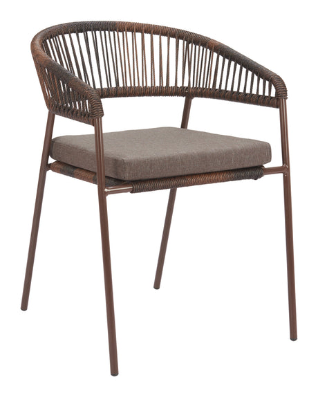 Skye Brown Outdoor Dining Chair (Set of 2) by Zuomod at Eve Furniture