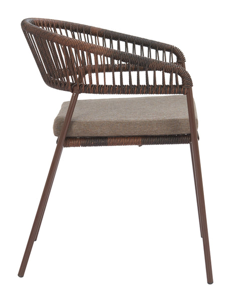 Skye Brown Outdoor Dining Chair (Set of 2) by Zuomod at Eve Furniture