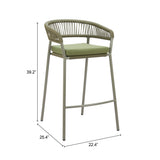 Skye Green Outdoor Barstool (Set of 2) by Zuomod at Eve Furniture