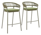 Skye Green Outdoor Barstool (Set of 2) by Zuomod at Eve Furniture