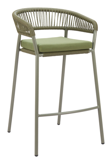 Skye Green Outdoor Barstool (Set of 2) by Zuomod at Eve Furniture