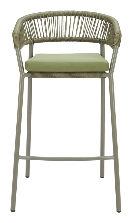 Skye Green Outdoor Barstool (Set of 2) by Zuomod at Eve Furniture