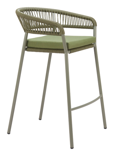 Skye Green Outdoor Barstool (Set of 2) by Zuomod at Eve Furniture