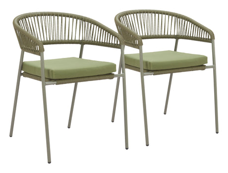 Skye Green Outdoor Dining Chair (Set of 2) by Zuomod at Eve Furniture