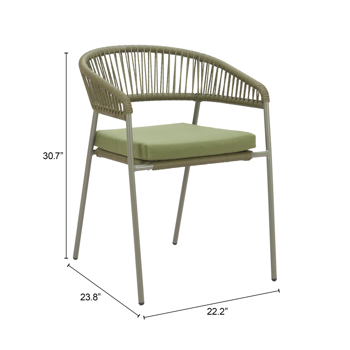 Skye Green Outdoor Dining Chair (Set of 2) by Zuomod at Eve Furniture