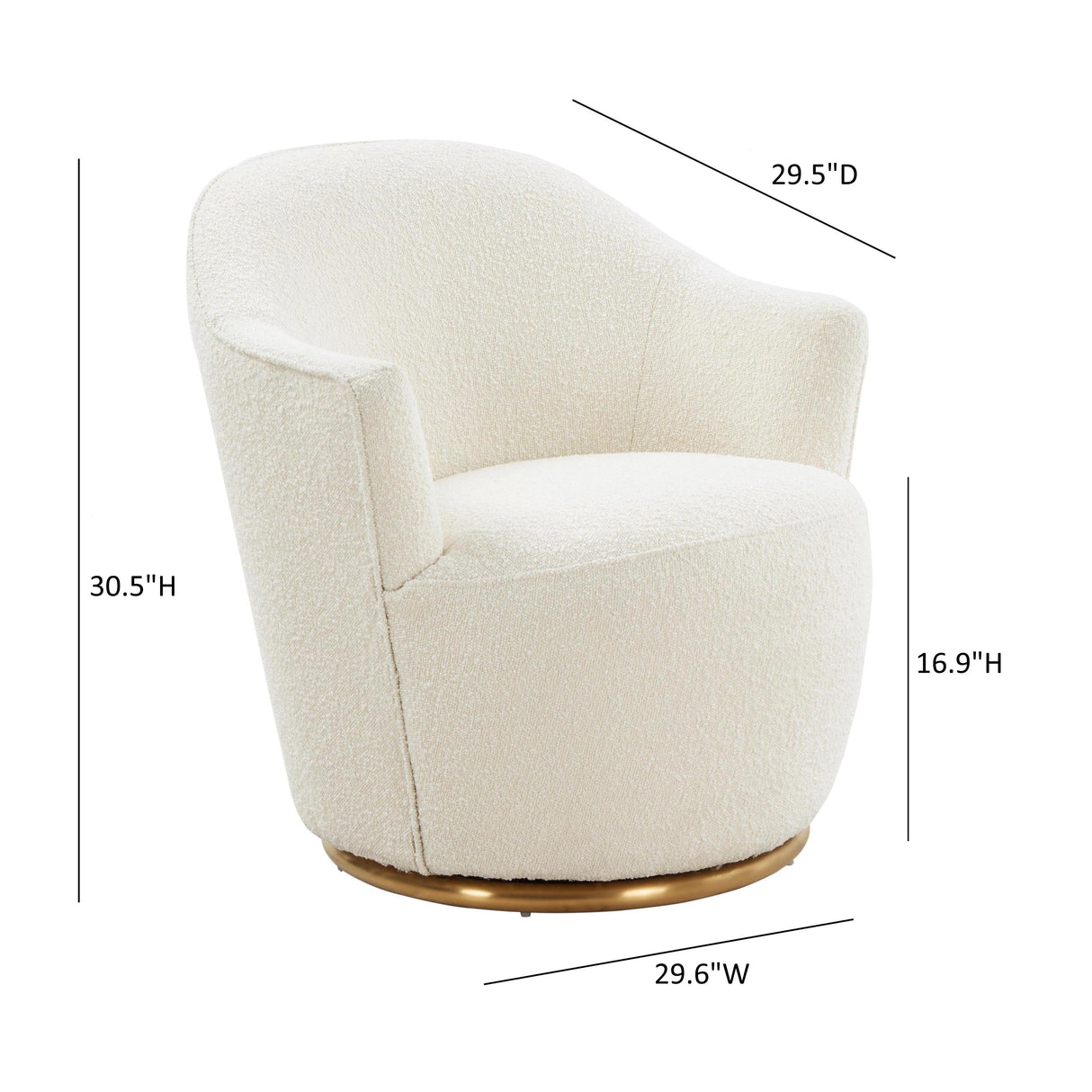 Skyla Performance Boucle Swivel Accent Chair by TOV Furniture at Eve Furniture