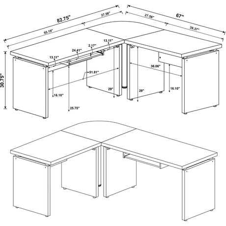 Skylar 4-Piece Desk Set by Coaster at Eve Furniture