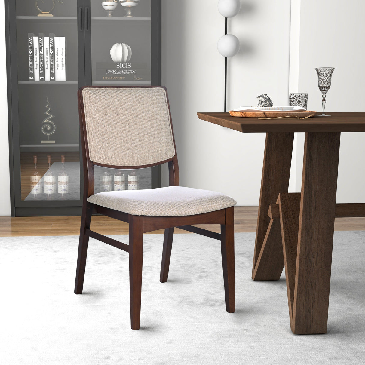 Skylar Beige Fabric Dining Chair (Set Of 2) by Ashcroft Furniture at Eve Furniture