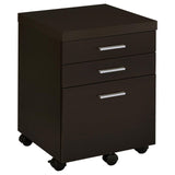 Skylar Cappuccino 3-Drawer Mobile File Cabinet by Coaster at Eve Furniture