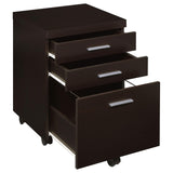 Skylar Cappuccino 3-Drawer Mobile File Cabinet by Coaster at Eve Furniture