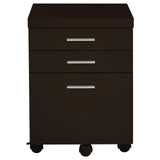 Skylar Cappuccino 3-Drawer Mobile File Cabinet by Coaster at Eve Furniture