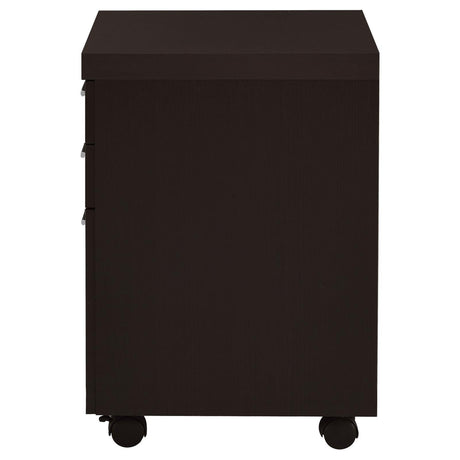 Skylar Cappuccino 3-Drawer Mobile File Cabinet by Coaster at Eve Furniture