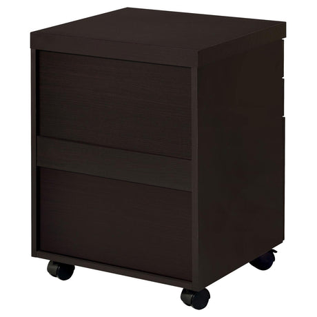 Skylar Cappuccino 3-Drawer Mobile File Cabinet by Coaster at Eve Furniture