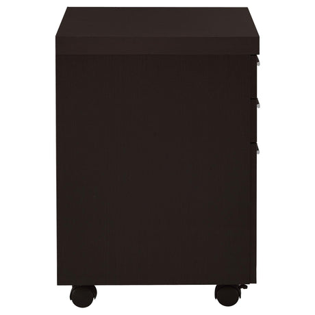 Skylar Cappuccino 3-Drawer Mobile File Cabinet by Coaster at Eve Furniture