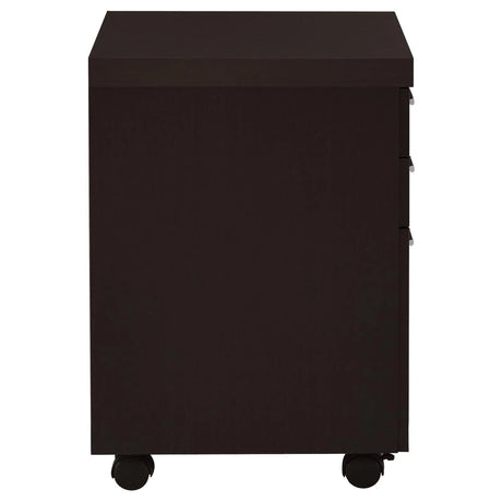 Skylar Cappuccino 3-Drawer Mobile File Cabinet by Coaster at Eve Furniture