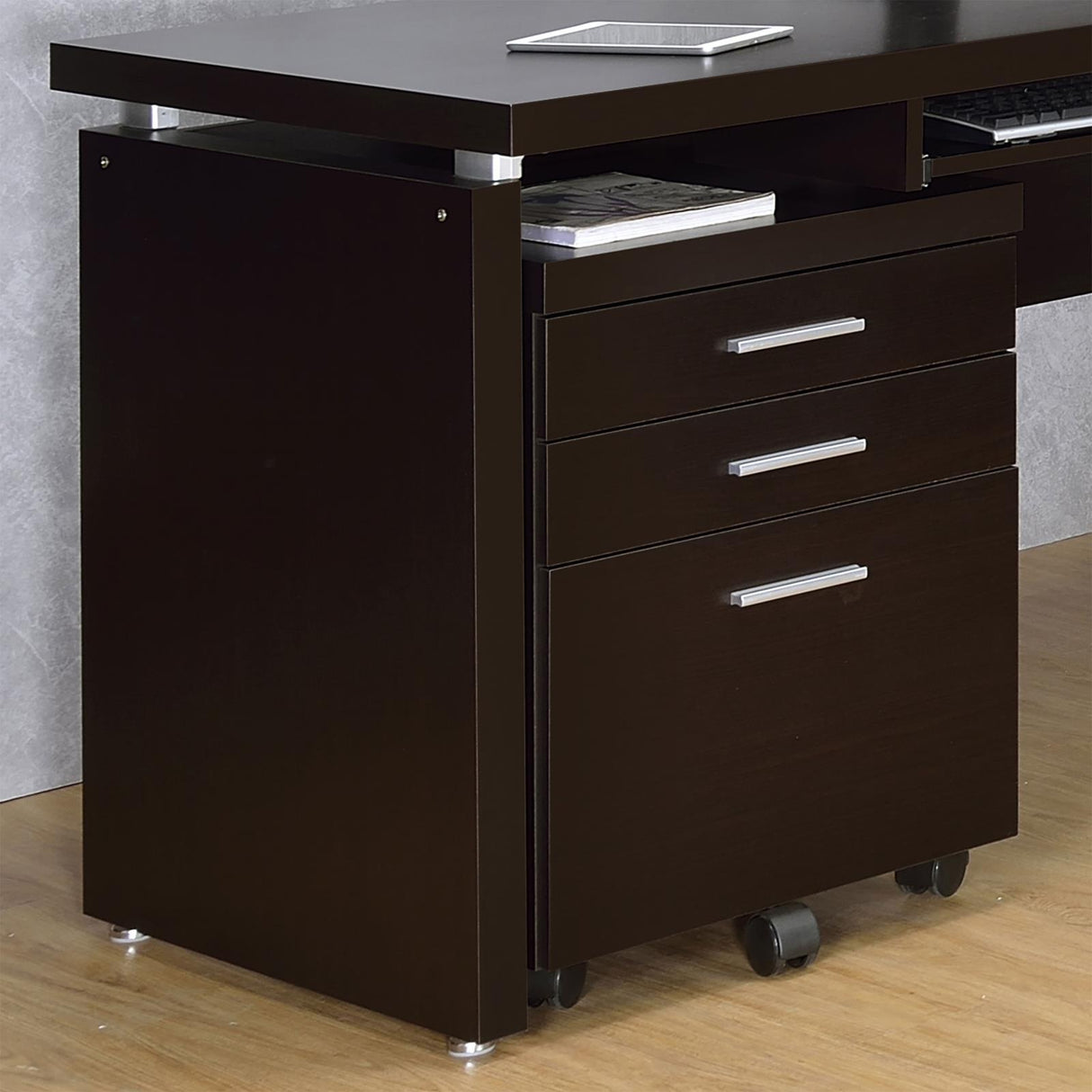 Skylar Cappuccino 3-Drawer Mobile File Cabinet by Coaster at Eve Furniture