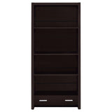 Skylar Cappuccino 5-Shelf Bookcase with Storage Drawer by Coaster at Eve Furniture