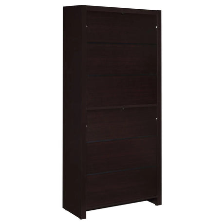 Skylar Cappuccino 5-Shelf Bookcase with Storage Drawer by Coaster at Eve Furniture