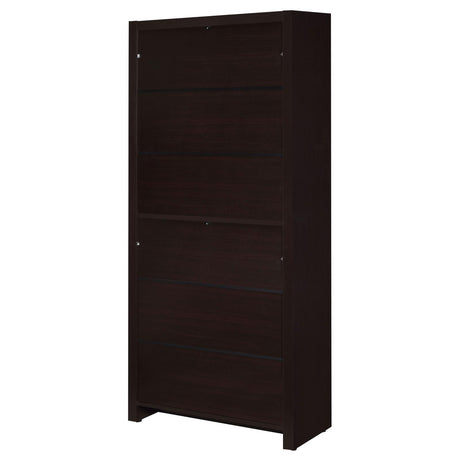 Skylar Cappuccino 5-Shelf Bookcase with Storage Drawer by Coaster at Eve Furniture