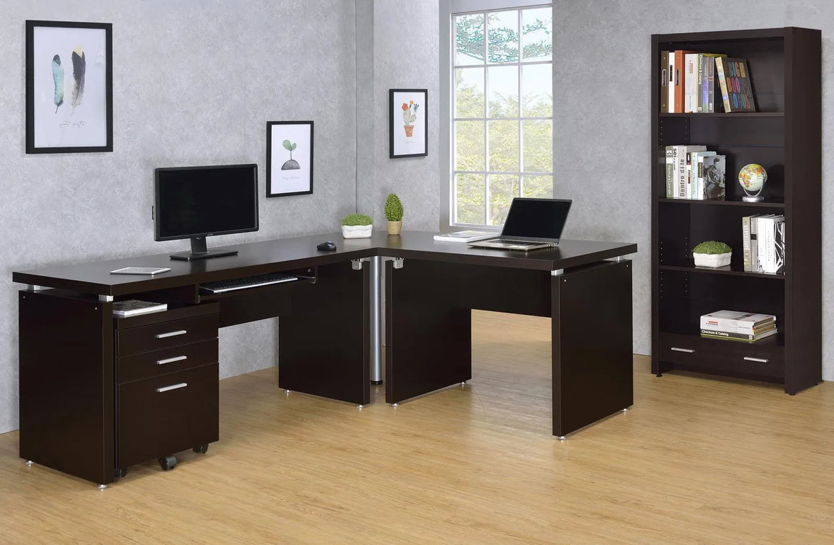 Skylar Cappuccino Computer Desk with Keyboard Drawer by Coaster at Eve Furniture