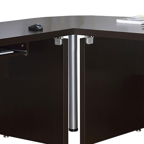 Skylar Cappuccino Engineered Wood L-Shape Computer Desk by Coaster at Eve Furniture