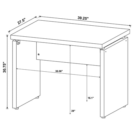 Skylar Cappuccino Extension Desk by Coaster at Eve Furniture