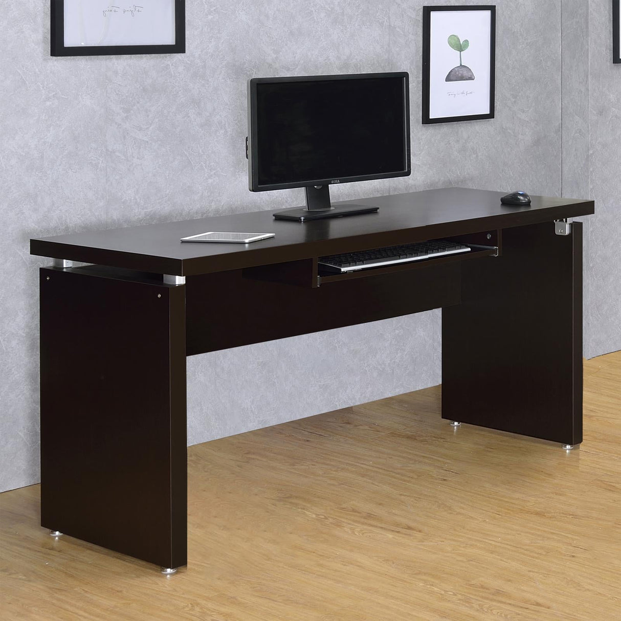 Skylar Cappuccino Computer Desk with Keyboard Drawer