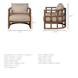 Skylar II Tan Fabric Covered Cushioned Demi-Lune Wooden Frame Accent Chair by Mercana at Eve Furniture
