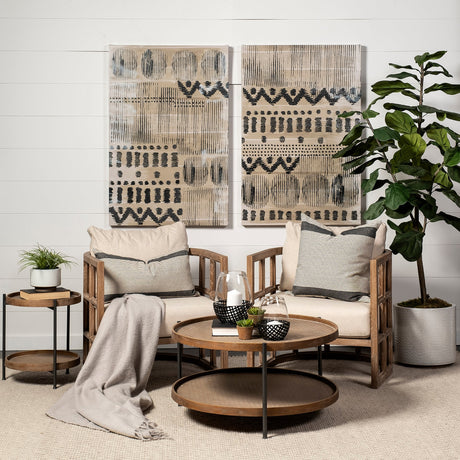 Skylar II Tan Fabric Covered Cushioned Demi-Lune Wooden Frame Accent Chair by Mercana at Eve Furniture