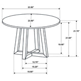 Skylark Round End Table with Marble-like Top Letizia and Light Oak