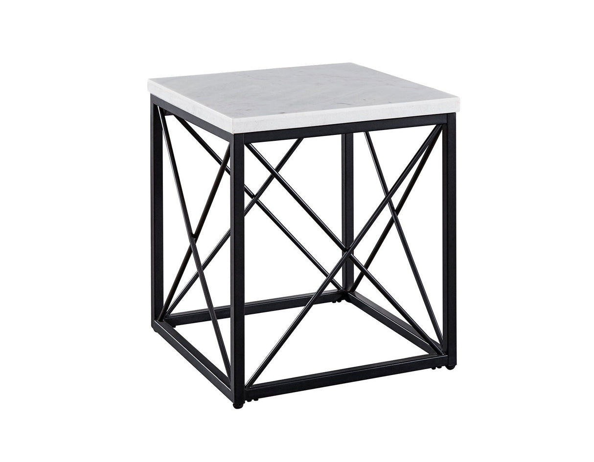 Skyler White Marble End Table