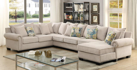 Skyler Beige Sectional by Furniture of America at Eve Furniture