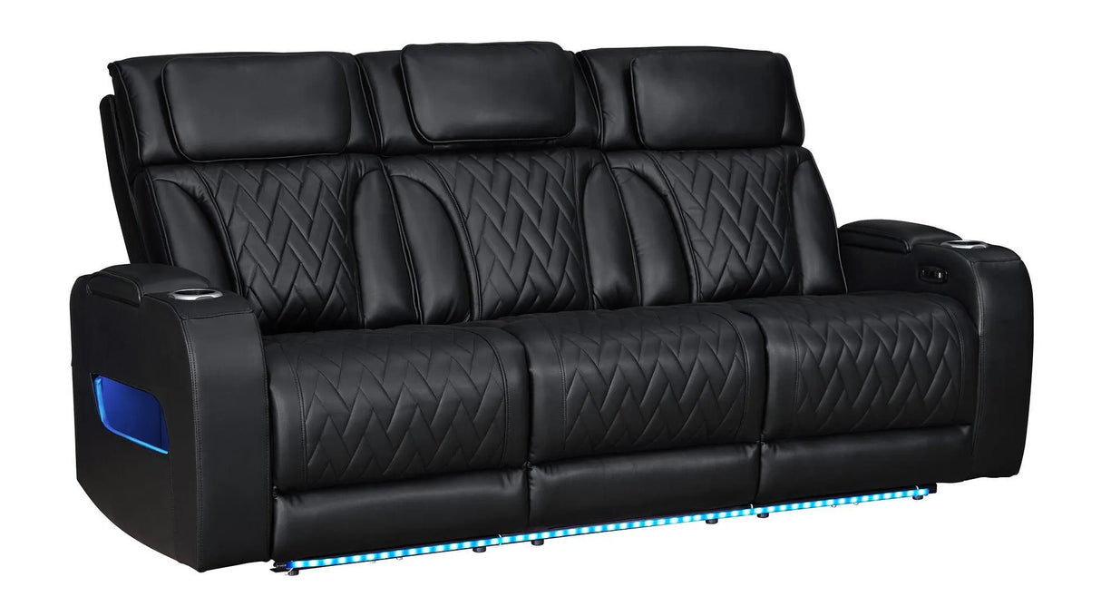 Skyline Black 3-Piece Power Reclining Living Room Set by New Era Innovations at Eve Furniture