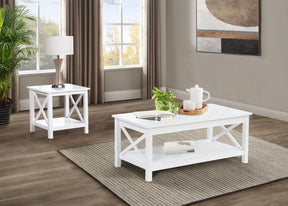 Skyview White 2-Piece Rectangular Lift Top Coffee Table Set by Coaster at Eve Furniture