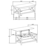 Skyview White 3-piece Rectangular Lift Top Coffee Table Set by Coaster at Eve Furniture