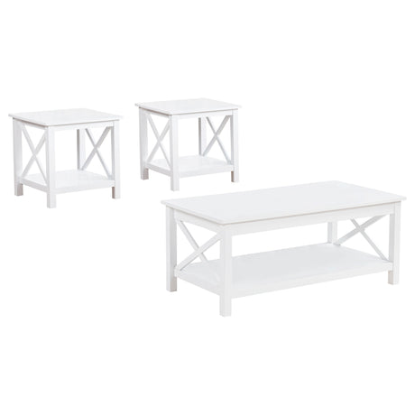 Skyview White 3-piece Rectangular Lift Top Coffee Table Set by Coaster at Eve Furniture