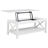 Skyview White 44-inch Rectangular Lift Top Coffee Table by Coaster at Eve Furniture